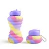 550ML Collapsible Water Bottles Outdoor Sports Fold Water Cup Silicone Leakproof Portable Kettle Travel Children Adult Bottle - 550ML - I