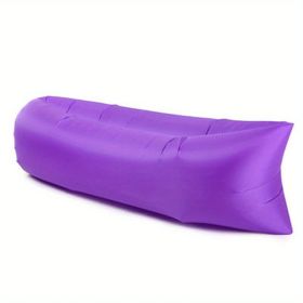 Camping Inflatable Sofa; Lazy Bag 3 Season Ultralight Down Sleeping Bag; Air Bed; Inflatable Sofa Lounger - Purple