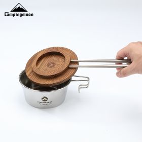 S362 picnic portable snow pull bowl steamer lattice steam drawer outdoor camping picnic stainless steel small dumpling steamer  - S-MG-Shera Bowl Wood