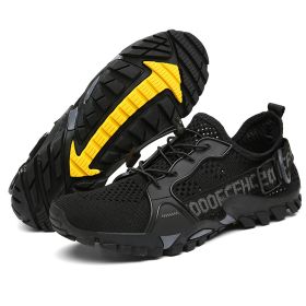 JIEMIAO Men Hiking Shoes Non-Slip Breathable Tactical Combat Army Boots Desert Training Sneakers Outdoor Trekking Shoes - Black - 41