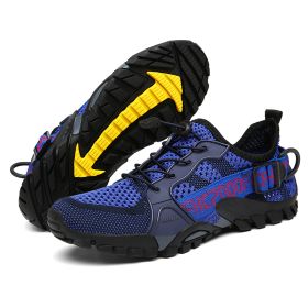 JIEMIAO Men Hiking Shoes Non-Slip Breathable Tactical Combat Army Boots Desert Training Sneakers Outdoor Trekking Shoes - Blue - 38