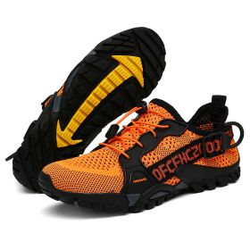 JIEMIAO Men Hiking Shoes Non-Slip Breathable Tactical Combat Army Boots Desert Training Sneakers Outdoor Trekking Shoes - Orange - 47