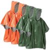 Emergency Rain Poncho Weather Proof Outdoor Survival Camping Gear - Orange & Green - Camping supplies