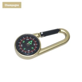 1pc Double-sided Multifunctional Camping Compass; Outdoor Accessories - Champagne