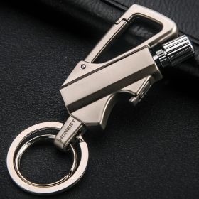 Creative Metal Keychain Lighter Wild Fire Ten Thousand Times Use Kerosene Lighters Gifts For Men - Silver