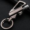 Creative Metal Keychain Lighter Wild Fire Ten Thousand Times Use Kerosene Lighters Gifts For Men - Black nickel