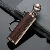 Creative Metal Keychain Lighter Wild Fire Ten Thousand Times Use Kerosene Lighters Gifts For Men - Bronze snowflake skul