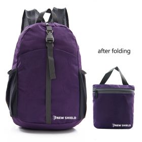 Folding Ultralight Portable Backpack as Outdoor Cycling Mountaineering Travel Backpack - Purple