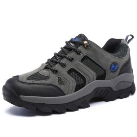 Waterproof Mens Hiking Sneakers Mountain Climbing Shoes Men Outdoor Trekking Sport Shoes Men Non-Slip Hunting Trekking Boots - Gray - 38