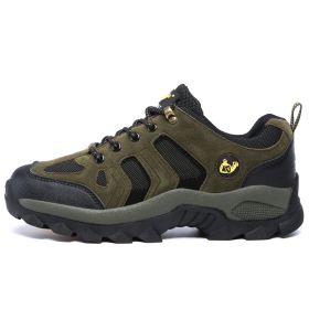 Waterproof Mens Hiking Sneakers Mountain Climbing Shoes Men Outdoor Trekking Sport Shoes Men Non-Slip Hunting Trekking Boots - Army Green - 38