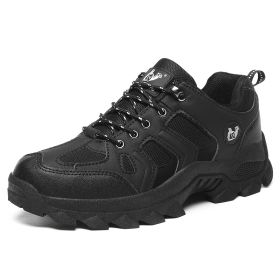 Waterproof Mens Hiking Sneakers Mountain Climbing Shoes Men Outdoor Trekking Sport Shoes Men Non-Slip Hunting Trekking Boots - Black - 44