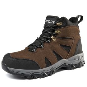 Men's Outdoor Hiking Shoes Mountaineer Climbing Sneakers Waterproof Tactical Hiking Shoes Men Camping Walking Boots - Auburn - 40