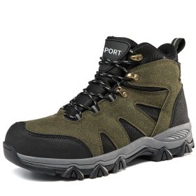 Men's Outdoor Hiking Shoes Mountaineer Climbing Sneakers Waterproof Tactical Hiking Shoes Men Camping Walking Boots - Green - 41