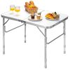 Outdoor Travel Adjustable Height Folding Camping Table - White B - Camping Table