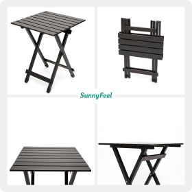 SUNNYFEEL Folding Camping Table - Lightweight Aluminum Portable Picnic Table, 18.5x18.5x24.5 Inch for Cooking, Beach, Hiking, Travel, Fishing, BBQ, In