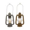 DecMode 9"W, 23"H Rustic Lantern, Grey, 2 - Pieces - DecMode