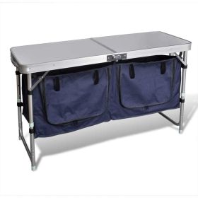 Foldable Camping Cupboard with Aluminum Frame - Silver