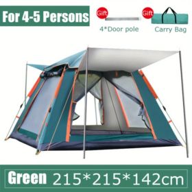 4-5 Person Camping Tent Outdoor Foldable Waterproof Tent with 2 Mosquito Nets Windows Carrying Bag for Hiking Climbing Adventure Fishing - Green