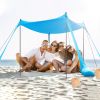 Beach Canopy Tent 10x10ft Sun Shelter Family Beach Tent Outdoor Shade UPF50+ with Sandbag Foldable Poles Carry Bag for Camping Trip Fishing Picnic - 2