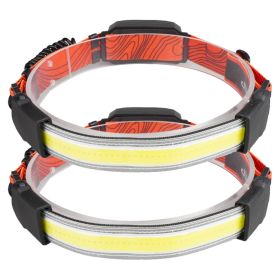 2Packs Rechargeable Headlamp 3 Light Modes White Red Light Headlight Band Flashlight Hand-free Head Torch for Fishing Camping Hiking Running - Headlam