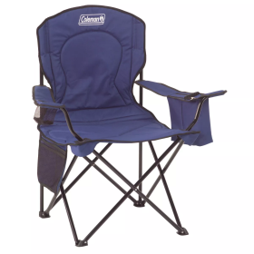 uad Camping Outdoor Portable Camp Chair with Built-In Cooler - Blue - Blue