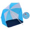 Beach Umbrella Shelter Blue and White 70.9" Fabric - Multicolour