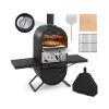 Outdoor Pizza Oven with 600D Oxford Fabric Cover 12 Inch Pizza Stone and Cooking Grill - as show