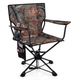 360¬∞ Swivel Hunting Chair Portable Foldable Hunting Chair with Mesh Cup Holder and Storage Pockets - Camouflage