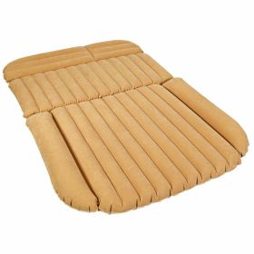 Inflatable SUV Air Backseat Mattress Travel Pad with Pump Camping - Camel