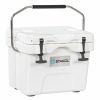 16 Quart 24-Can Capacity Portable Insulated Ice Cooler with 2 Cup Holders - White