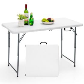 3-Level Height Adjustable Folding Table - White