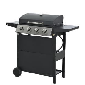 Propane Grill 4 Burner Barbecue Grill Stainless Steel Gas Grill - as Pic