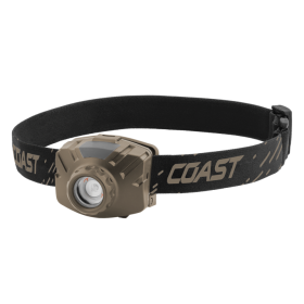 COAST FL60R Rechargeable Dual Power 450 Lumen Wide Angle Flood Beam Focusing LED Headlamp, 3.3 oz - COAST