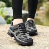 Waterproof Mens Hiking Sneakers Mountain Climbing Shoes Men Outdoor Trekking Sport Shoes Men Non-Slip Hunting Trekking Boots - Black - 44