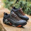 Outdoor Lover Trekking Shoes Men Waterproof Hiking Shoes Mountain Boots Genuine Leather Woodland Hunting Tactical Shoes - Women-Dark blue-Rose - 42