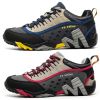 Outdoor Lover Trekking Shoes Men Waterproof Hiking Shoes Mountain Boots Genuine Leather Woodland Hunting Tactical Shoes - Women-Dark blue-Rose - 42