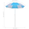 Beach Umbrella Shelter Blue and White 70.9" Fabric - Multicolour