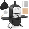 Outdoor Pizza Oven with 600D Oxford Fabric Cover 12 Inch Pizza Stone and Cooking Grill - as show