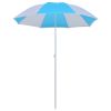 Beach Umbrella Shelter Blue and White 70.9" Fabric - Multicolour