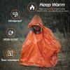 Emergency Rain Poncho Weather Proof Outdoor Survival Camping Gear - Orange & Green - Camping supplies