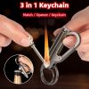 Creative Metal Keychain Lighter Wild Fire Ten Thousand Times Use Kerosene Lighters Gifts For Men - Antique nickel snowflake snake