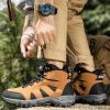 Men's Outdoor Hiking Shoes Mountaineer Climbing Sneakers Waterproof Tactical Hiking Shoes Men Camping Walking Boots - Green - 41