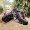 Outdoor Lover Trekking Shoes Men Waterproof Hiking Shoes Mountain Boots Genuine Leather Woodland Hunting Tactical Shoes - Grey rose red - 41