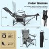 Camping Lounge Chair with Detachable Footrest Adjustable Backrest - Gray