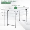 3-Level Height Adjustable Folding Table - White