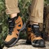 Men's Outdoor Hiking Shoes Mountaineer Climbing Sneakers Waterproof Tactical Hiking Shoes Men Camping Walking Boots - Green - 45