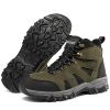 Men's Outdoor Hiking Shoes Mountaineer Climbing Sneakers Waterproof Tactical Hiking Shoes Men Camping Walking Boots - Auburn - 45