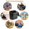 Foldable Emergency Toilet Portable Porta Potty for Car Travel Camping Boating Hiking Cleanable Travel Commode with Lid Carry Bag 1 Roll Garbage Bags -