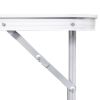 Foldable Camping Table Height Adjustable Aluminum 94.5"x23.6" - White