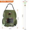 5Gal Solar Heating Camping Shower Bag w/ Removable Hose And Shower Head - Green